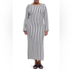 Midi Knit Dress w/ Slit - Plus Size
